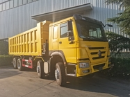 کامیون کمپرسی Sinotruk Howo 12 چرخ 400 اسب بخار 8 × 4 ماینینگ RHD زرد