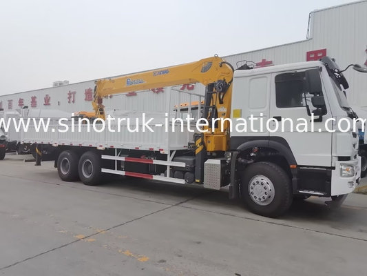 SINOTRUK کامیون نصب جرثقیل تجهیزات 12 تن XCMG برای بلند کردن 6X4 400HP