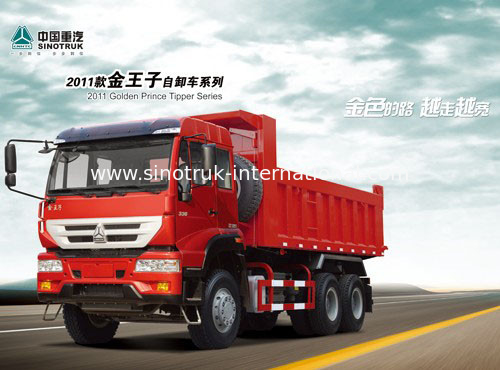 SINOTRUK شاهزاده طلایی کامیون کمپرسی 10Wheels 336HP RHD 25-30tons ZZ3251N3641W