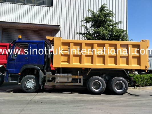 آبی زرد SINOTRUK HOWO 400HP 6x4 TIPPER DUMP TRUCK LHD Euro II