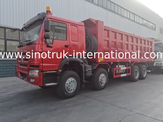 کمپرسی SINOTRUK HOWO 8X4 قرمز 400 اسب بخار 12 چرخ