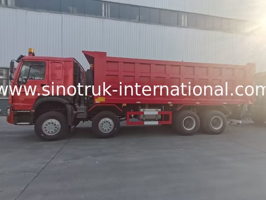 کمپرسی SINOTRUK HOWO 8X4 قرمز 400 اسب بخار 12 چرخ