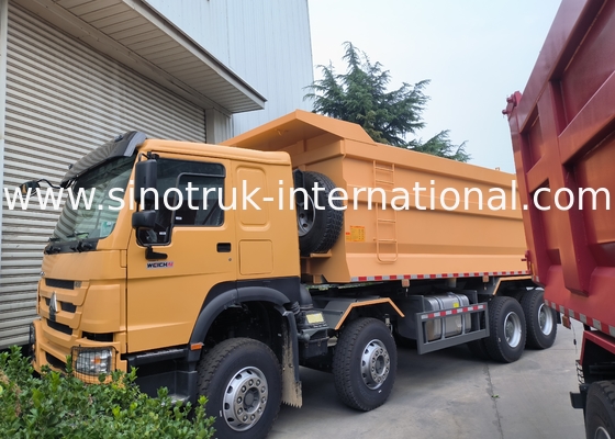 Sinotruk Howo دمپری 8 × 4 Lhd 12 چرخ U شکل بدن دمپری یورو 2