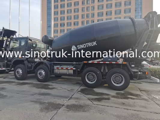 جدید HOWO HOHAN SINOTRUK کامیون مخلوط کن بتن سیاه 10CBM 380HP 8X4 RHD