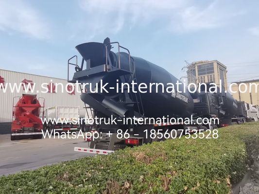 جدید HOWO HOHAN SINOTRUK کامیون مخلوط کن بتن سیاه 10CBM 380HP 8X4 RHD