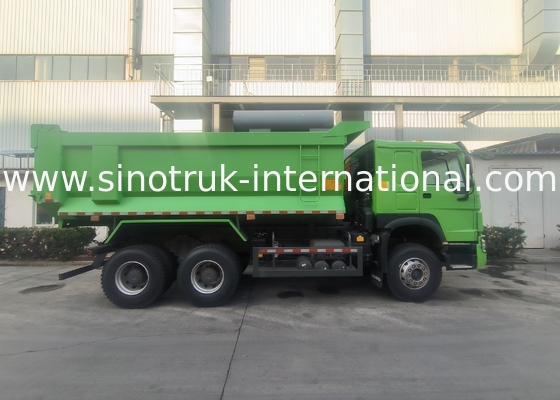 Sinotruk Howo ترمپیک ترمپیک 380Hp 6 × 4 شکل U بدن باربری رنگ سبز