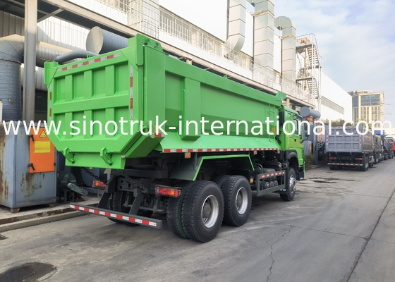 Sinotruk Howo ترمپیک ترمپیک 380Hp 6 × 4 شکل U بدن باربری رنگ سبز