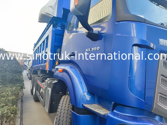ماشين نقره اي آبی 6x4 380HP با جعبه 20CBM مربع و پنبه ضد آب