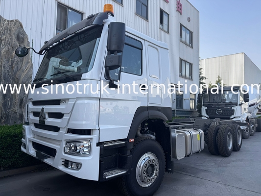 SINOTRUK HOWO شاسی کامیون SINOTRUK موتور 371HP 6 × 4 RHD با چراغ هشدار استفاده شده در کامیون های زباله باربری کامیون آب