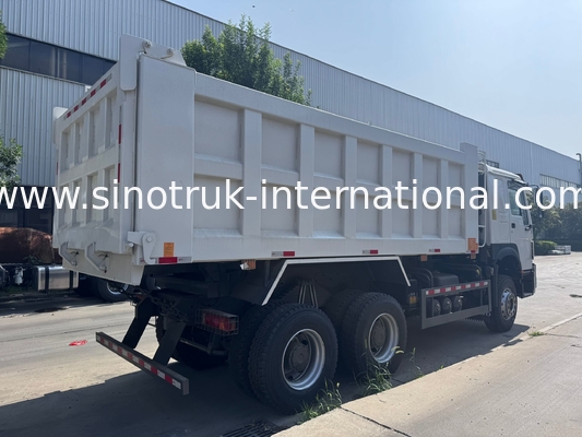 موتور SINOTRUK 371HP 6 × 4 LHD HOWO کامپران سفید 19-20CBM بلند کردن متوسط