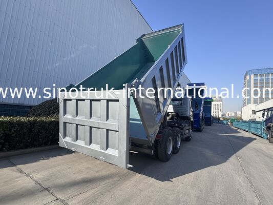 کامیون کمپرسی هوو جدید SINOTRUK HOHAN، بالابر میانی، 6 × 4 RHD، محفظه بار 19-20 متر مکعب، رنگ سفارشی مشتری، نقره ای الماسی، 400 اسب بخار