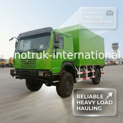 کامیون سنگین SINOTRUK با نوع راننده 4X4 LHD، مخزن بار 5000*2300*2300 میلی متر و ظرفیت محور عقب 16 تن برای حمل بار سنگین سبز