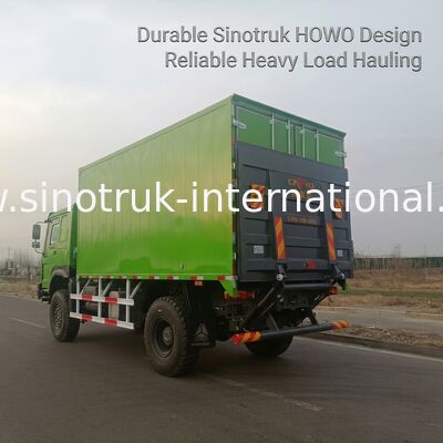 کامیون باری 4X4 LHD با مخزن بار 5000*2300*2300 میلی‌متری و محور عقب 16T برای حمل و نقل سنگین