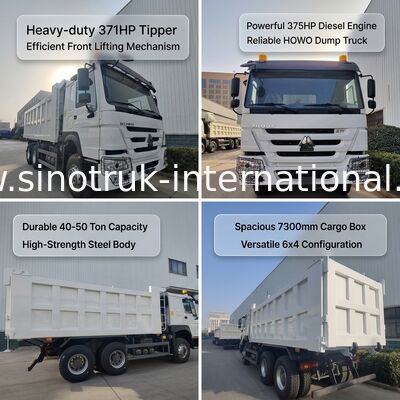 SINOTRUK HOWO 371HP کامیون سنگین با 10 چرخ و جعبه بار مستطیل