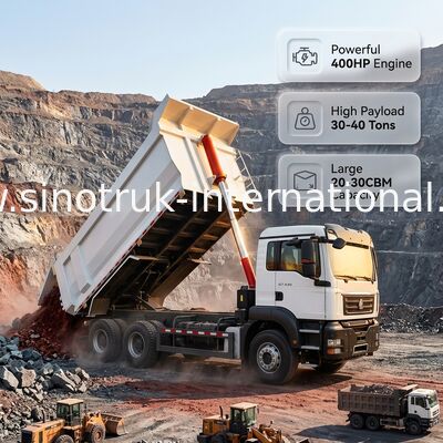 کامیون کمپرسی سنگین SITRAK 430 با ظرفیت بارگیری 30-40 تن و استاندارد آلایندگی یورو 3