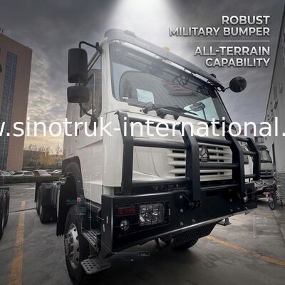 SINOTRUK HOWO Ghost Face کابین تراکتور کامیون 6X6 یورو 2 430 HP آمپر نظامی سفید