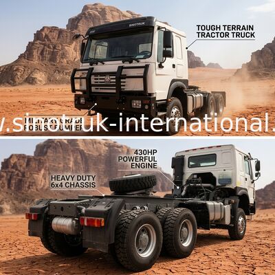 SINOTRUK 430 اسب بخار 6 × 4 تراکتور با یک بامپر نظامی