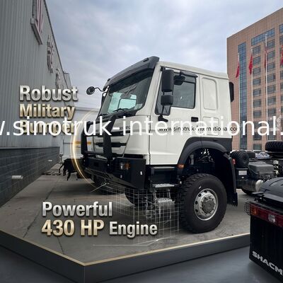 SINOTRUK HOWO Ghost Face کابین تراکتور کامیون 6X6 یورو 2 430 HP آمپر نظامی سفید