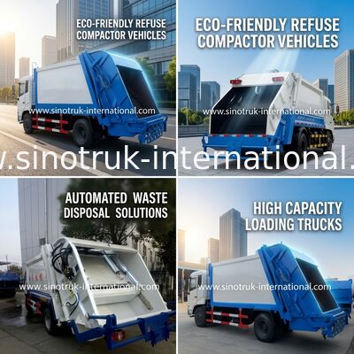 SINOTRUK HOWO کامیون کمپرسور فشرده 5-6CBM LHD 4X2 ZZ1087D3415C180