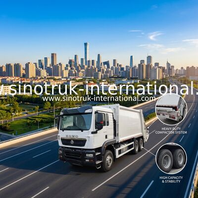 کامیون زباله فشرده 18 متری با موتور 371HP و لاستیک های سنگین برای مدیریت موثر زباله