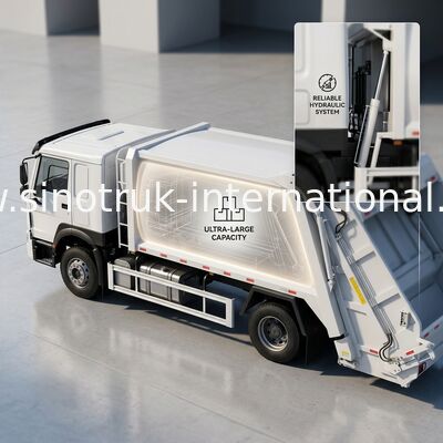 کامیون زباله فشرده SINOTRUK 300 HP 4×2 با نیروی غلتشی 30T برای مدیریت کارآمد زباله
