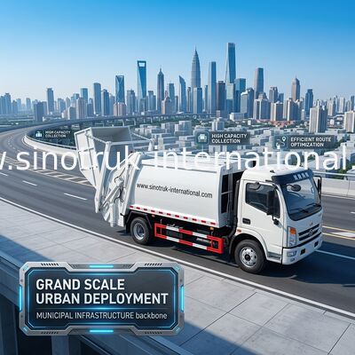 کامیون جمع آوری زباله RHD 4X2، کامیون کمپرسور تجاری 6CBM
