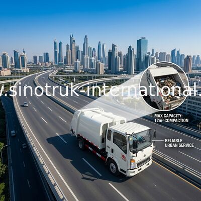 کامیون جمع آوری زباله LHD 4X2 SINOTRUK HOWO فشرده 5 - 6 متر مکعب