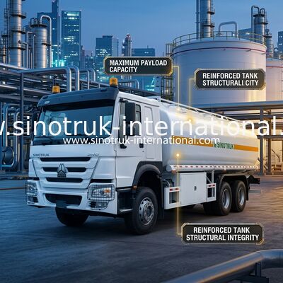 کامیون سوخت‌رسان 20CBM Sinotruk Howo با 10 چرخ و 340 اسب بخار، 6 × 4 و محفظه‌های متعدد
