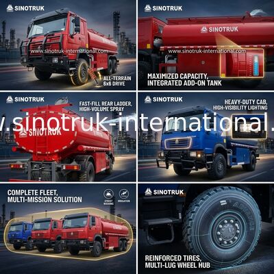 کامیون مخزن نفت SINOTRUK HOWO 290 اسب بخار با ظرفیت 10 CBM و شاسی سنگین