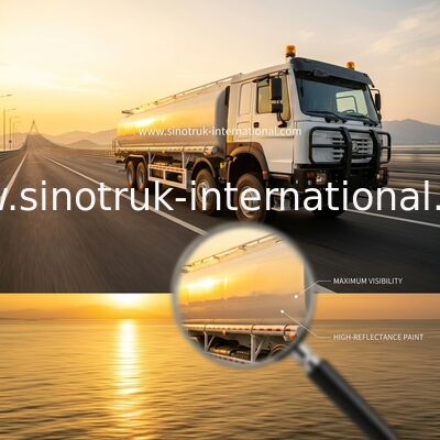 SINOTRUK HOWO قرمز 371HP 8×4 12 چرخ مخزن نفت با ظرفیت بالا کامیون 30CBM