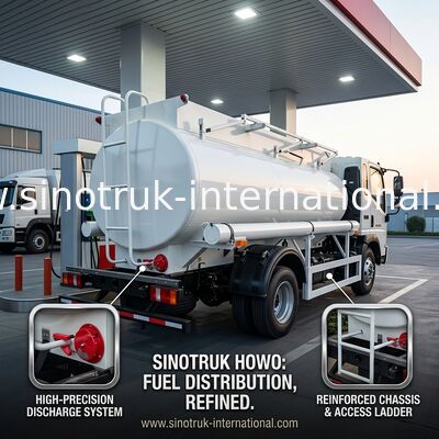 SINOTRUK HOWO 4X2 6 چرخ تانک نفت کامیون 5-6CBM واحد با جریان سنج