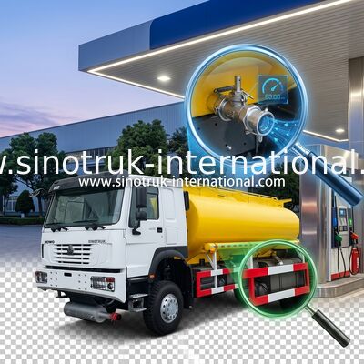 SINOTRUK HOWO 25CBM مخزن نفت کامیون 10 چرخ 400Hp 6 × 6 بخش های چندگانه