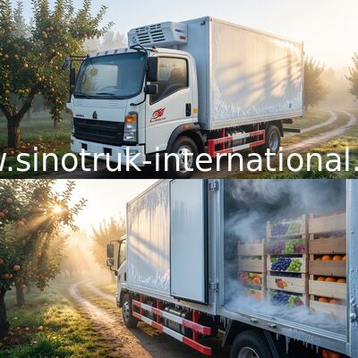 کامیون یخچال دار SINOTRUK HOWO برای حمل و نقل مواد غذایی منجمد / دارو