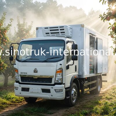 کامیون یخچال فریزر کم صدا 4x2 Sinotruk Howo 140hp Rhd
