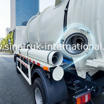 4x2 کامیون فاضلاب سبک 6CBM ظرفیت 160HP 8.00R20 لاستیک فولادی