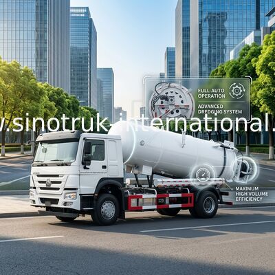 کامیون مکش فاضلاب SINOTRUK HOWO تمیز کننده فشار بالا 15CBM LHD 290HP