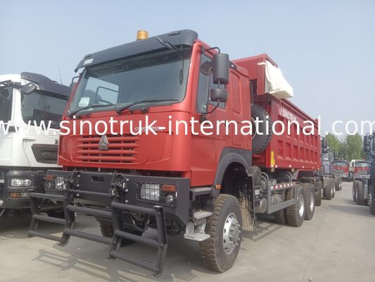 430HP قرمز HOWO 6 * 6 تمام چرخ راننده کامپ با کابین چهره شبح