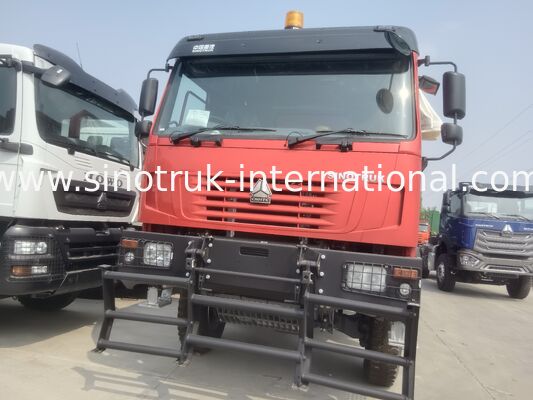 430HP قرمز HOWO 6 * 6 تمام چرخ راننده کامپ با کابین چهره شبح