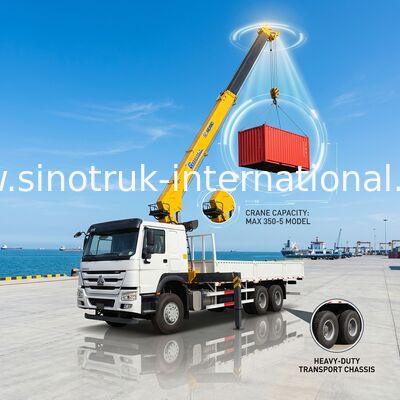 HOWO کامیون نصب جرثقیل تجهیزات 12 تن XCMG برای بلند کردن 6X4 LHD 400HP