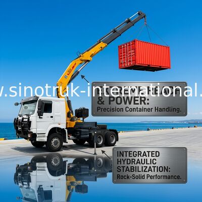 SINOTRUK Tractor Truck Mounted Hydraulic Crane 6X4 LHD 336HP XCMG 12 Tons Crane