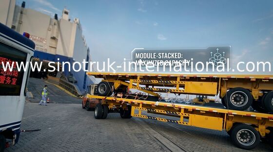 12500 * 2500mm Flatbed Full Trailer Truck 28T JOST Gear Landing