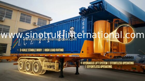 کامیون تریلر محبوب ISO Semi، Tri Axle Semi Trailer 12000 × 2500 × 3880mm