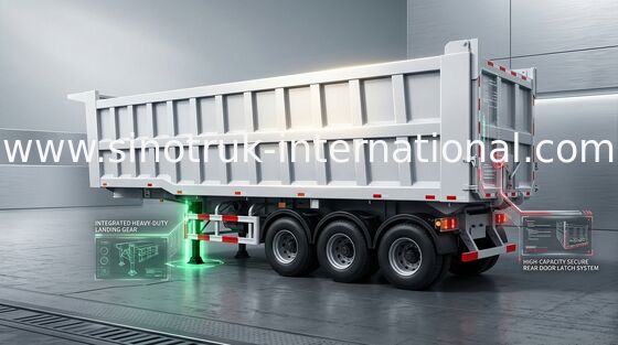 60 تن SINOTRUK 25-45CBM تریلر کمپرسی نیمه کامیون با عملکرد پایدار