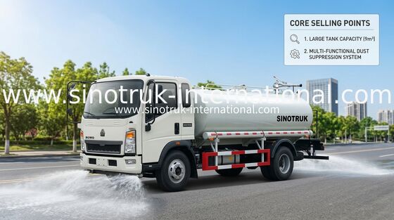 کامیون مخزن آب سبک SINOTRUK LHD 5-8CBM محدوده اسپری گسترده