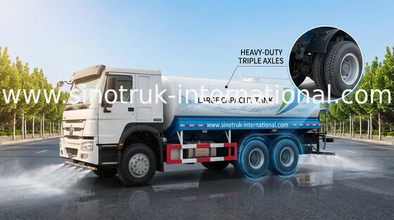 SINOTRUK HOWO مخزن آب کامیون 6x4 LHD 15-20CBM محدوده اسپری گسترده