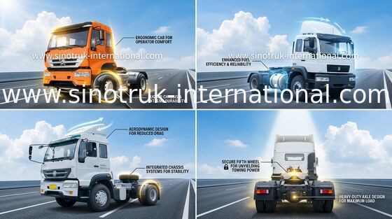 SINOTRUK شاهزاده طلایی کامیون تراکتور 4X2 Euro2 290HP 18 تن ZZ4181M3611W
