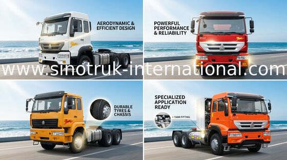 تراکتور کامیون SINOTRUK Golden Prince 6X4 Euro2 336HP 25 تن ZZ4251N3241W