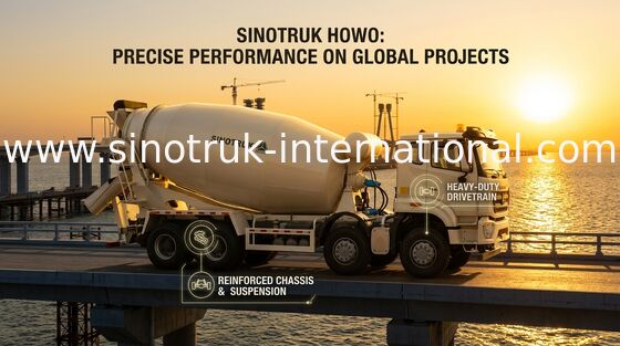 کامیون میکسر بتن جدید Howo 10-20CBM 8 X 4 Euro 2 380Hp Construction