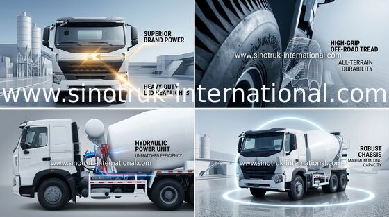 کامیون کامیون بتن موبایل، ماشین لباسشویی سیمان صنعتی RHD 6X4
