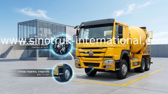 نوع درایو 6x4 LHD SINOTRUK HOWO Concrete Mixer Truck 371HP